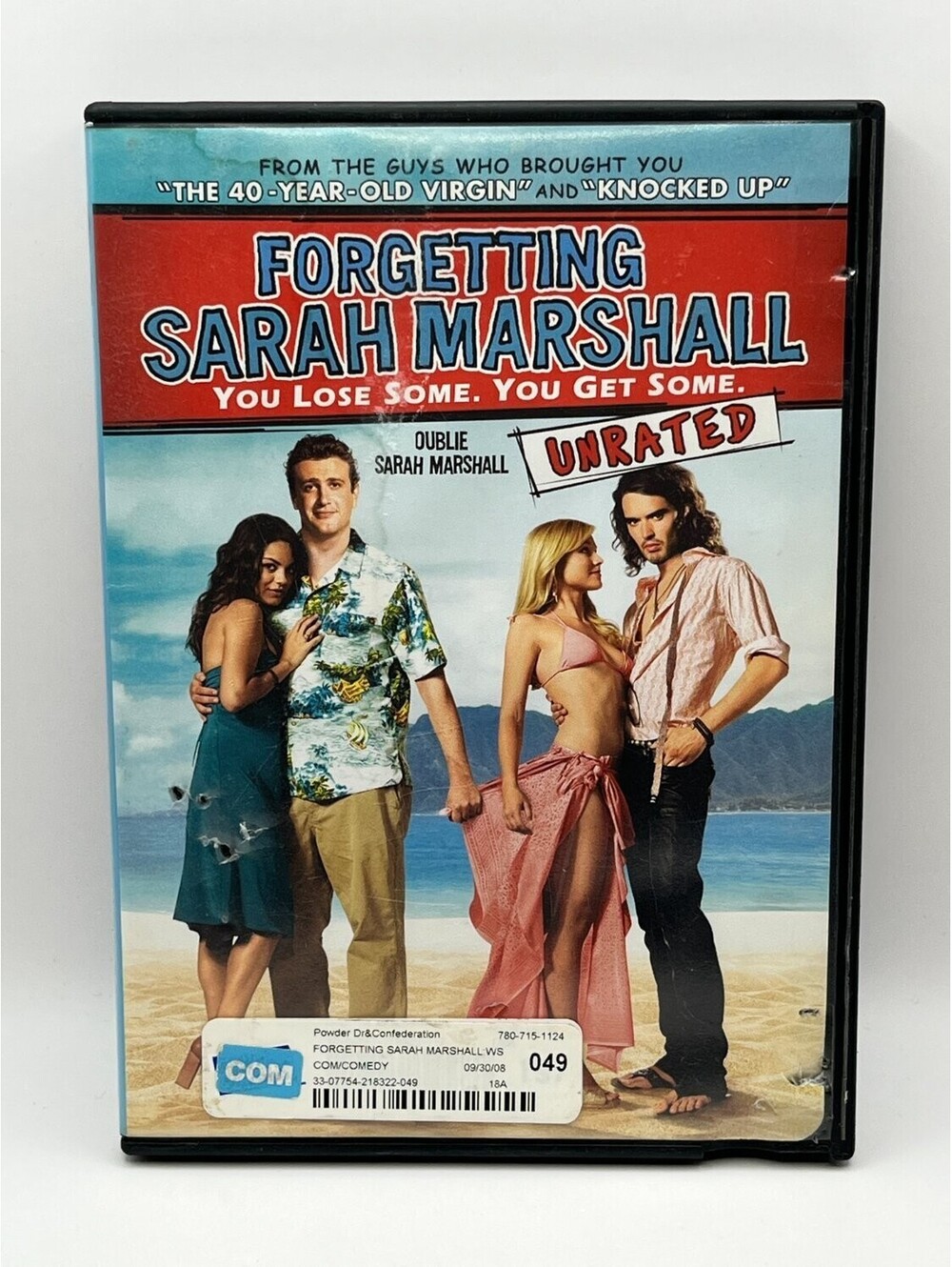 Forgetting Sarah Marshall DVD Unrated Edition Jason Segel 2000s Comedy